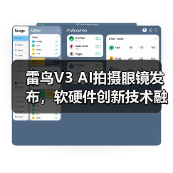 雷鸟V3 AI拍摄眼镜发布，软硬件创新技术融合，定价1799元（图1）