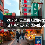 2026年元旦假期国内出游1.42亿人次 国内出游总花费847.89亿元(图1) 2026年元旦假期国内出游1.42亿人次 国内出游总花费847.89亿元(图1)