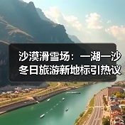 沙漠滑雪场：一湖一沙冬日旅游新地标引热议